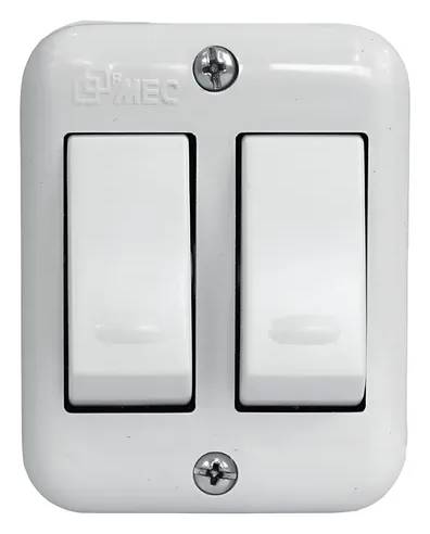[0100IA0342] INTERRUPTOR DOBLE SOBRE PUESTO 9/15 10 AMPERES BLANCOARIS MEC