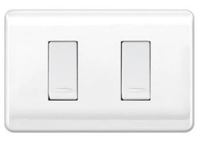 0100A0262 INTERRUPTOR DOBLE EMBUTIDO 9/15-10 AMPERES BLANCO ARIS MEC