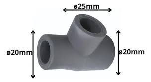 Tee 90° de Reducción SO - SO-SO Ø 25mm - 20mm - 20mm PPR Gris 1236158