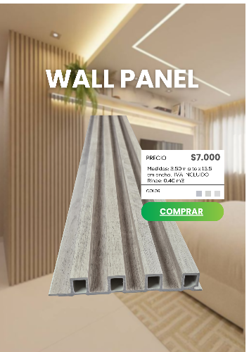 WPC WALL PANEL GRIS CLARO 2,50 X 16CM