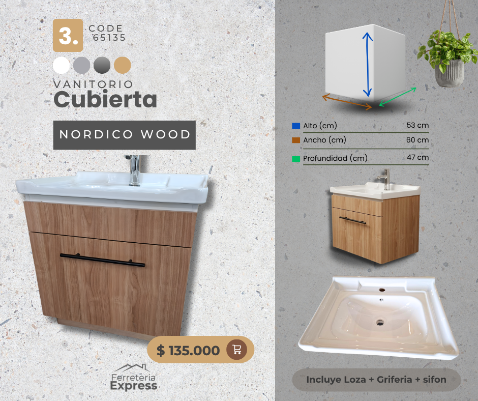 VANITORIO NORDIC WOOD CLARO