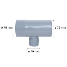 Tee Cementar Ø 75mm - 40mm Sanitaria Gris (VEINTICINCO) 1236214