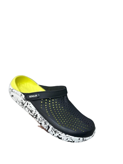 crocs lite ride negro-verde chispa negra