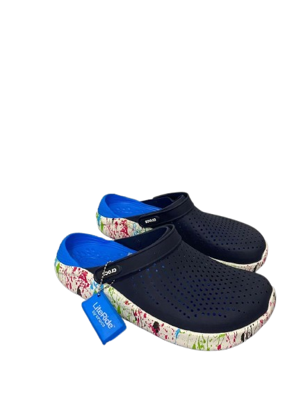 crocs lite ride azul-azul rey suela chispeada colores