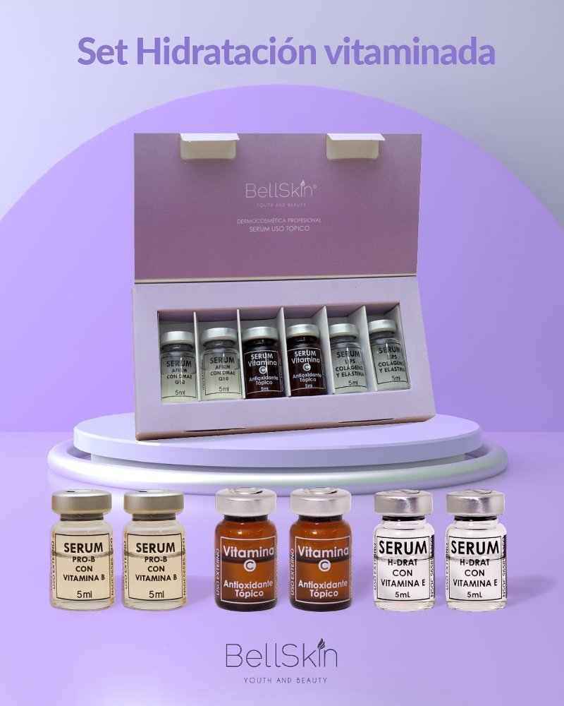 AMPOLLA SET HIDRATACIÓN VITAMINADA BELLSKIN (Caja de 6 viales x 5 ml)