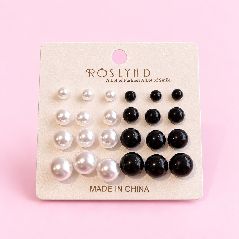 aretes blancas y negros