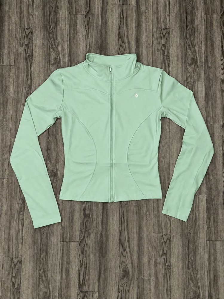Chaqueta deportiva cremallera - verde pastel