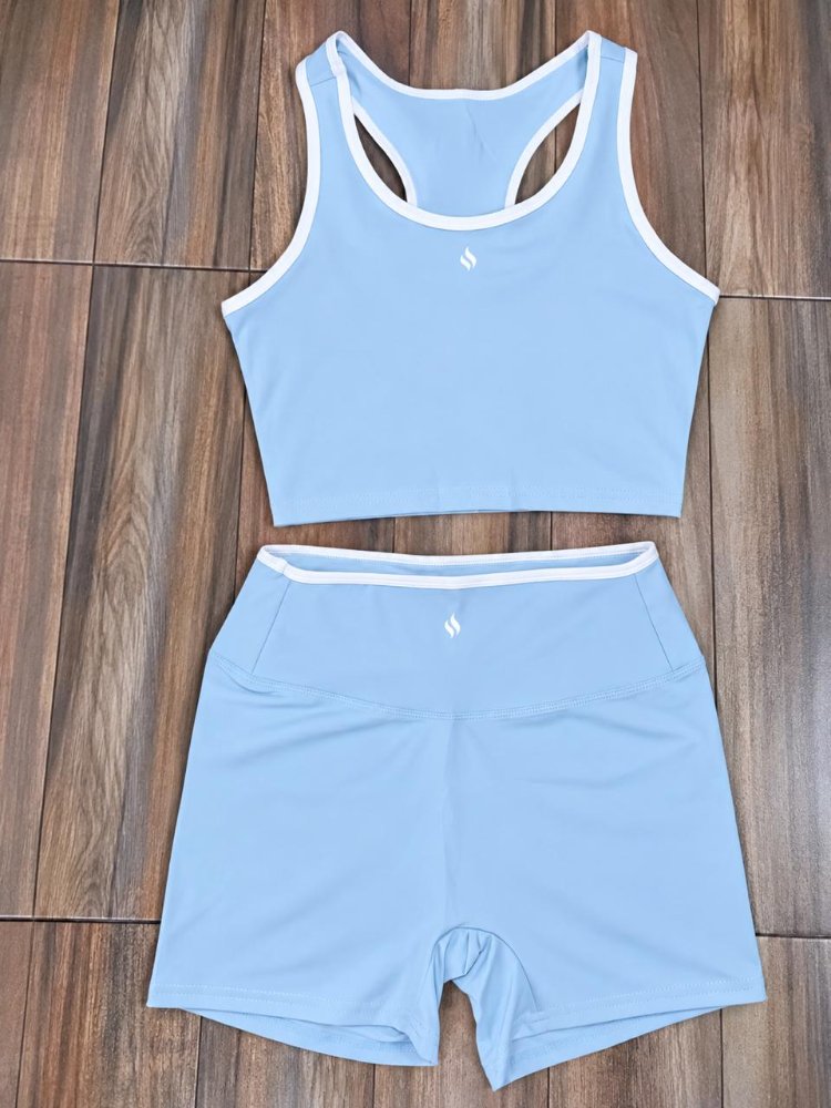 Conjunto deportivo corto - azul pastel