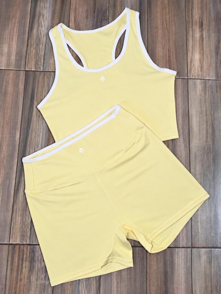 Conjunto deportivo corto - amarillo pastel