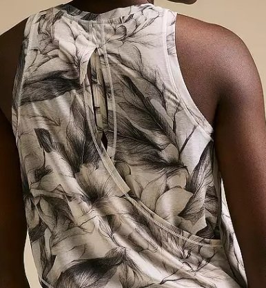 CALIA CROSSOVER TANK FLORES BEIGE TALLA M
