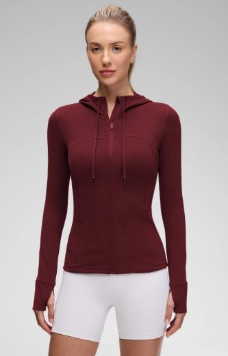 CRZYOGA Butterluxe Zip Pocket ThumbHole Hoodie - talla M