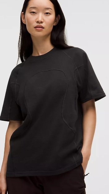 LULULEMON Women's Organic Cotton Oversized T-Shirt NEGRA TALLA S
