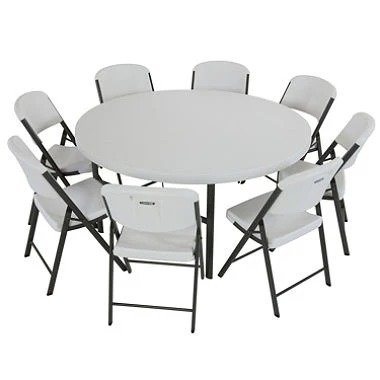 Mesa Redonda con 8 sillas estandar
