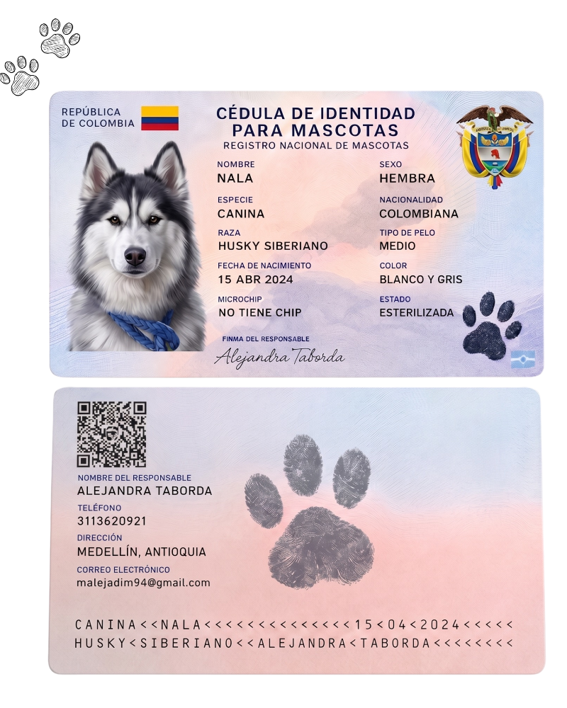 Cedula para mascotas