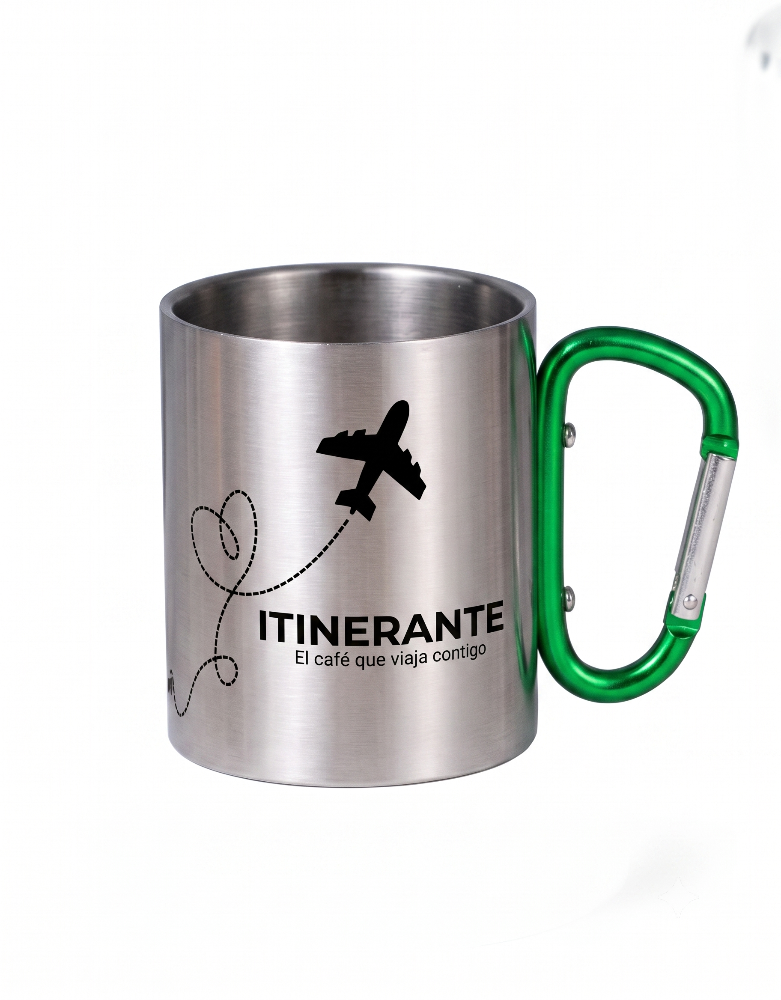 Vaso metálico con mosquetón personalizado