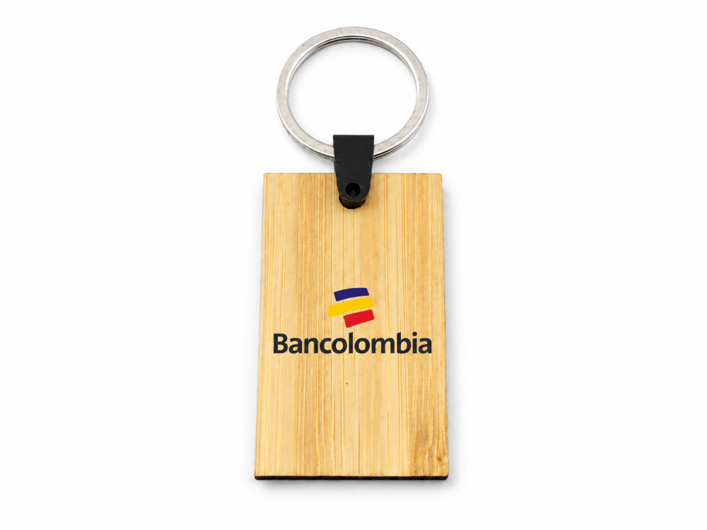 Llavero Bambú Basico Rectangular