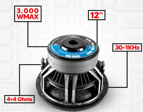 BOCINA 12" BAJO 3000W MH AUDIO SUPERIOR