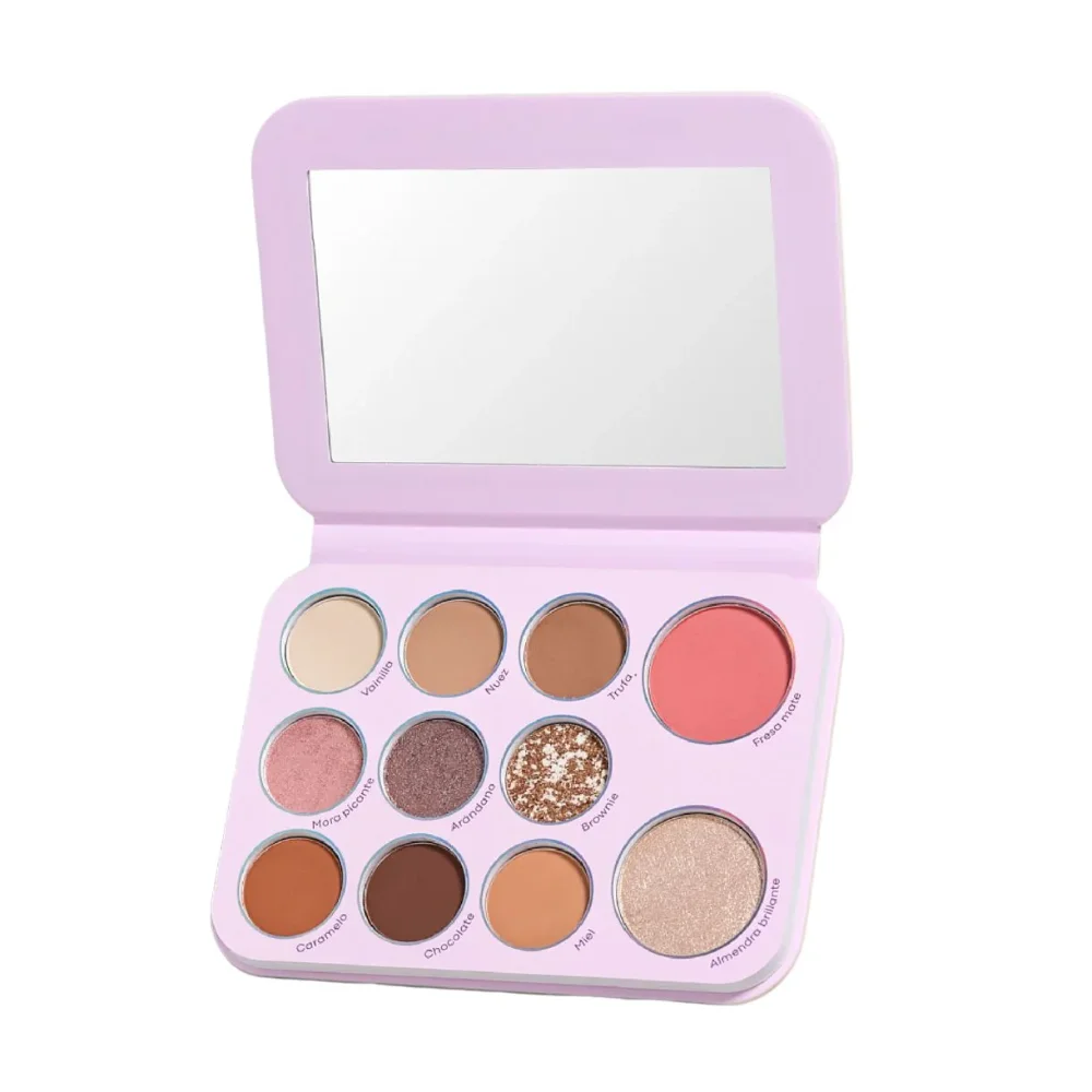 paleta de sombras 9 tonos, 1rubor, 1 iluminador LULA