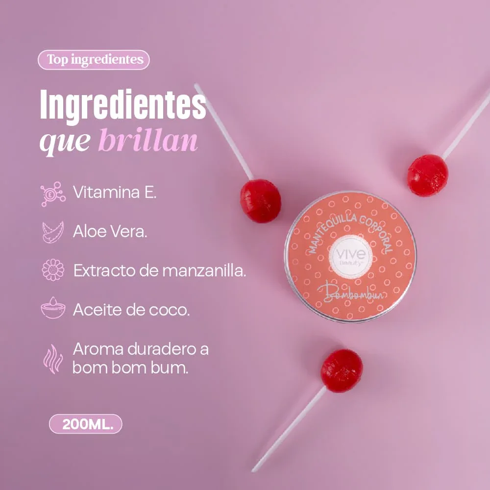 Mantequilla corporal VIVE BEAUTY bom bom bum