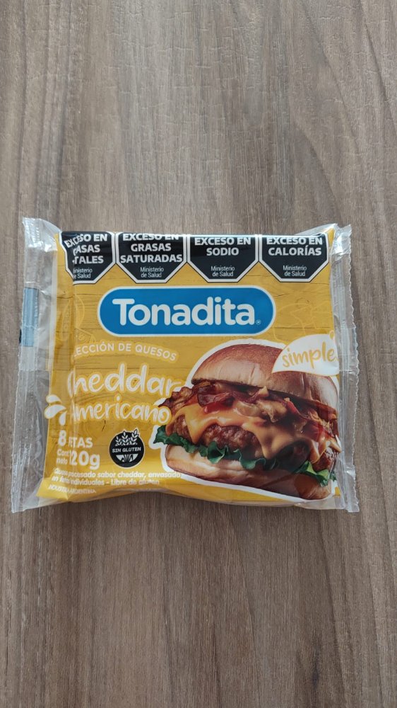 Fiambrería QUESO CHEDDAR TONADITA 8 FETAS