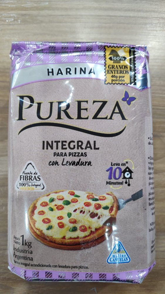 HARINA PUREZA INTEGRAL PARA PIZZAS CON LEVADURA