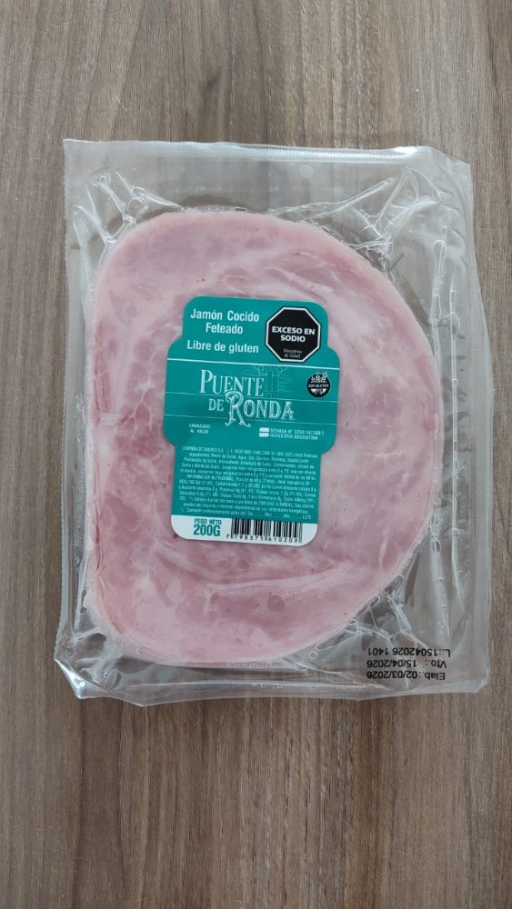 Fiambrería JAMON COCIDO PUENTE DE RONDA 200gr