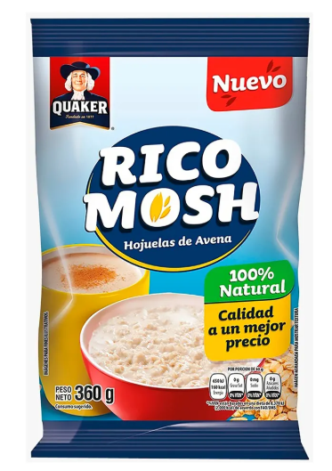 Avena en hojuelas bolsa 360 gramos ricomosh