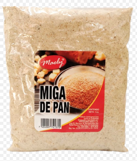 Miga de pan bolsa 1 libra Maely