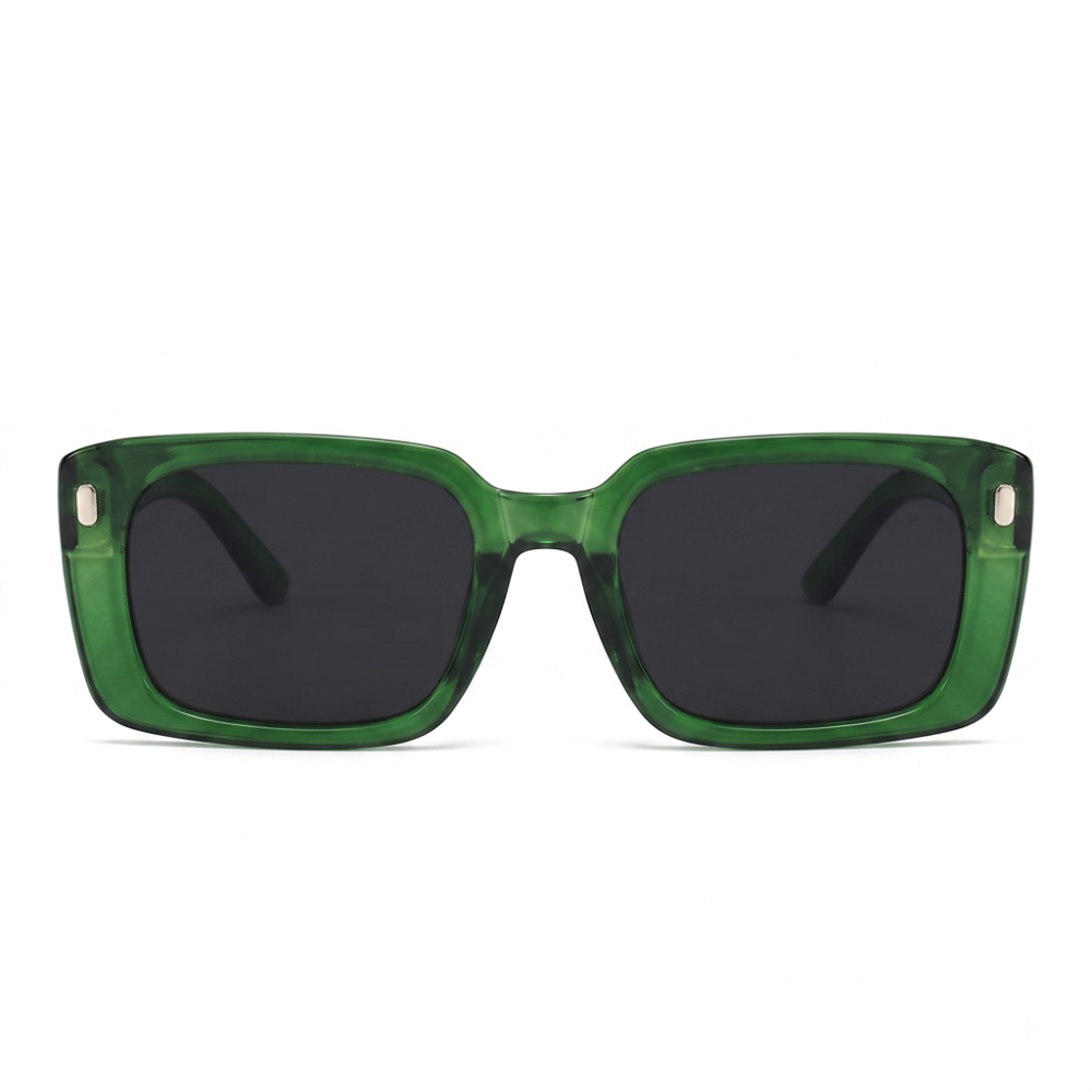 Lentes rectangulares anchos verde botella - Green