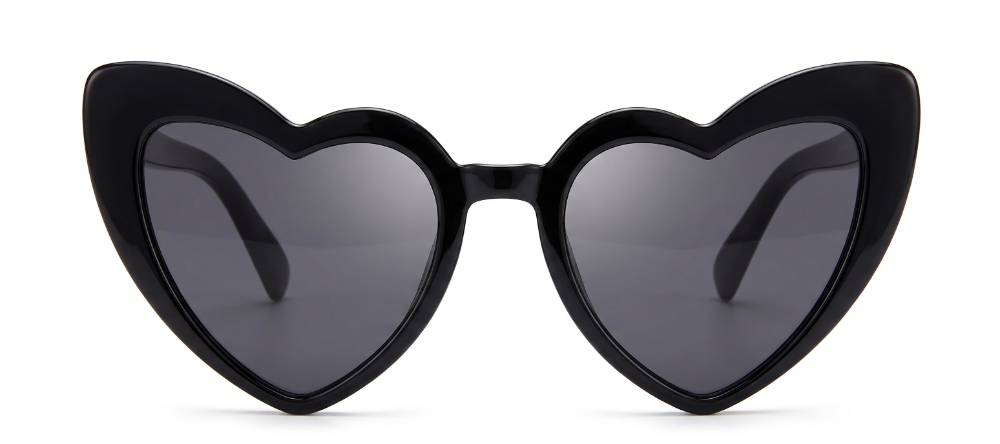Lentes de corazón negros