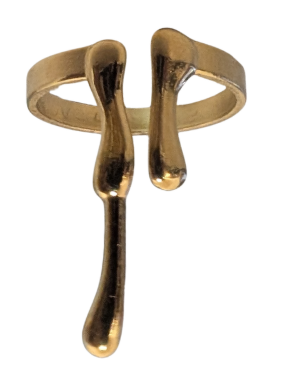 Anillo dorado asimétrico - Melted