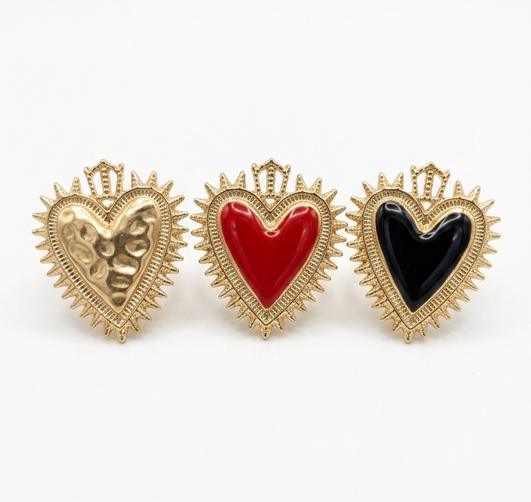 Anillo de corazón con corona