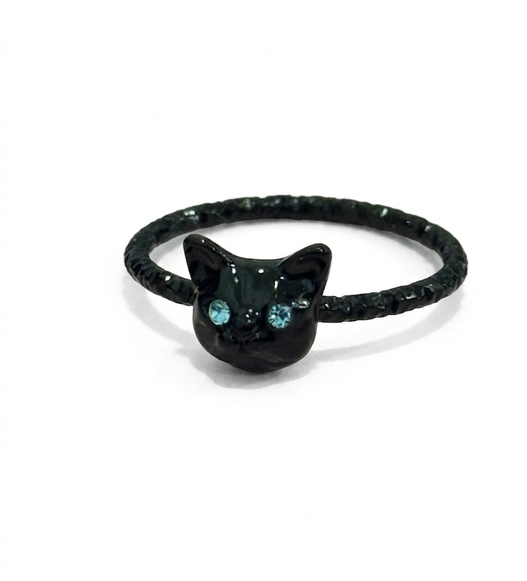 Anillo de gato negro - Gato Lunar