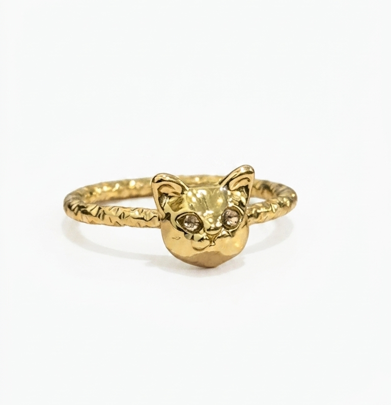 Anillo de gato dorado - Gato Astral
