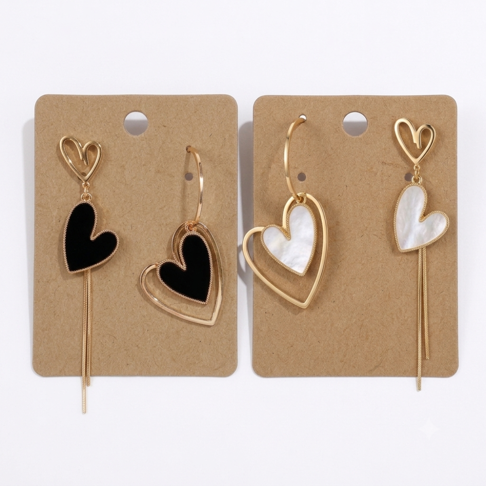 Assymetric hearts  - zarcillos de corazón asimétricos