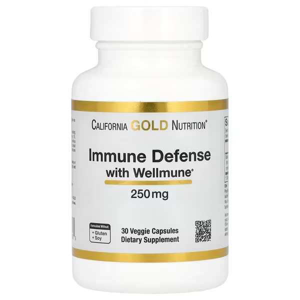 California Gold Nutrition, Protección para el sistema inmunitario con Wellmune, Beta-glucano, 250 mg, 30 cápsulas vegetales