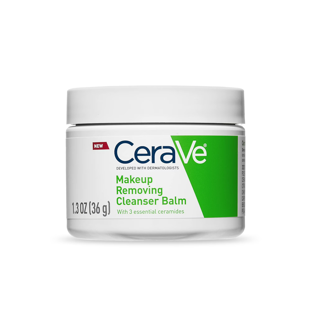 CeraVe Bálsamo Limpiador Desmaquillante, Removedor de Maquillaje Resistente al Agua con Ceramidas y Aceite de Jojoba de Origen Vegetal para Nutrir e Hidratar, Sin Comedogénesis y Sin Fragancia, 1.3 Oz