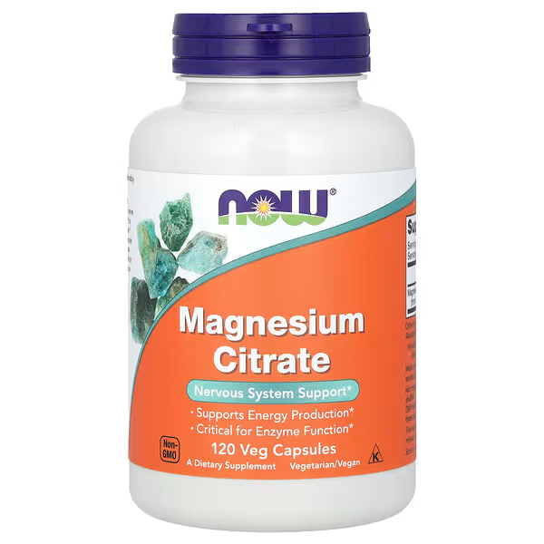 NOW Foods, Citrato de magnesio, 120 cápsulas vegetales (133 mg por cápsula)