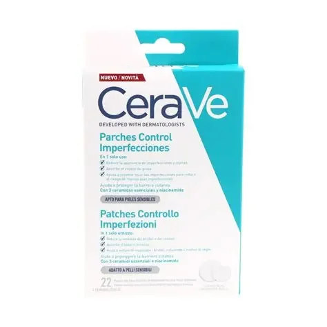 CeraVe - Parches hidrocoloides para imperfecciones, control de manchas con absorción de aceite con ceramidas y niacinamida