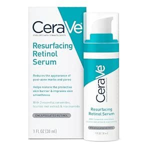 CeraVe Suero de Retinol Renovador para Marcas Post-Acné, Formulado con Extracto de Raíz de Regaliz y Niacinamida, Suero Iluminador y Minimizador de Poros para el Rostro, Reparación de Barrera Cutánea