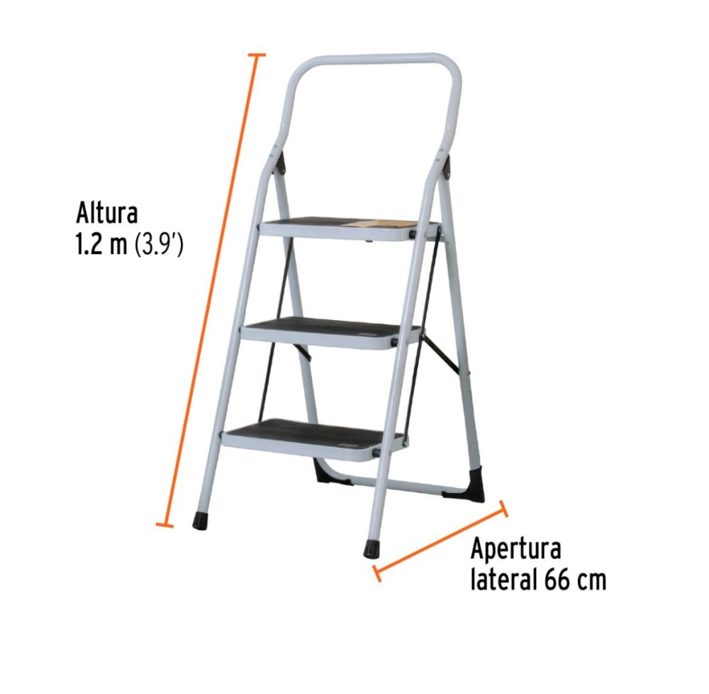 escalera tubular pretul 3 peldaños (acero)