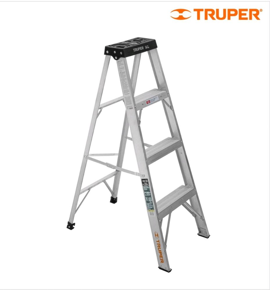 escalera truper tipo tijera 3 peldaños (aluminio)