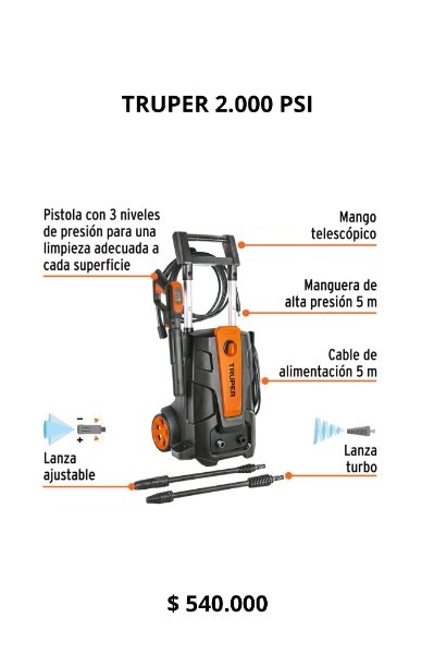 Hidrolavadora truper 2000 psi