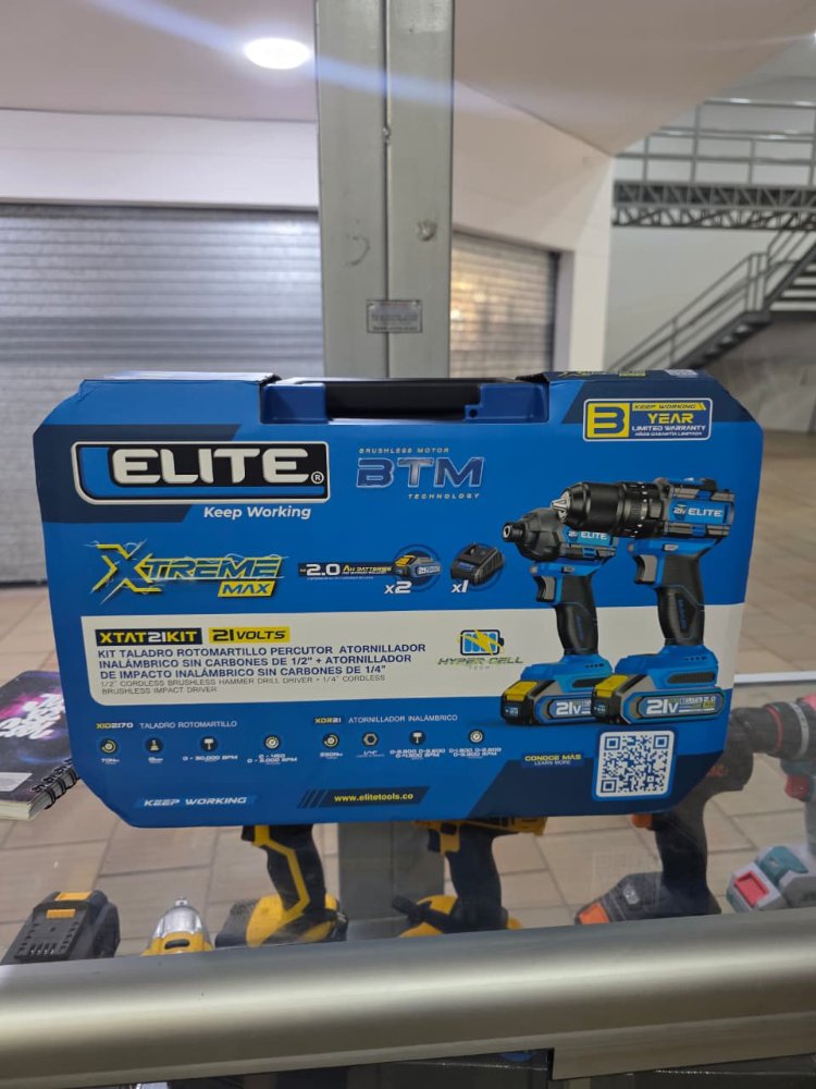 COMBO TALADRO INALAMBRICO 70N.M Y ATORNILLADOR DE IMPACTO 230N.M ELITE