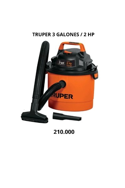 aspiradora truper 3 galones 2HP