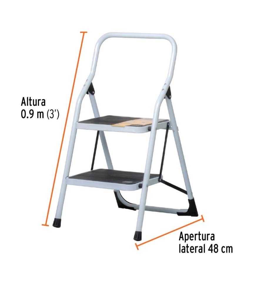 escalera tubular pretul 2 peldaños (acero)