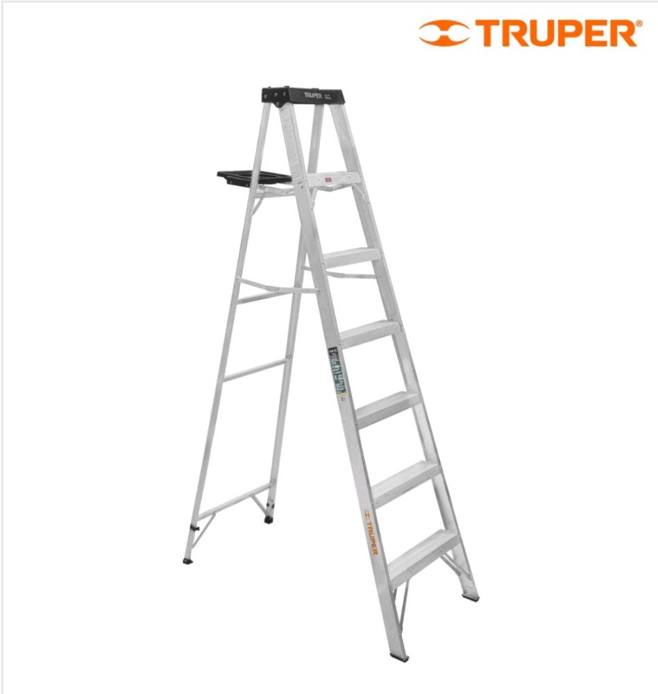 escalera truper tipo tijera 6 peldaños (aluminio)