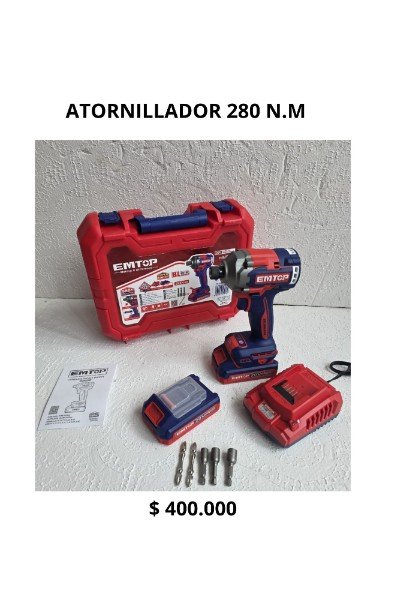 atornillador de impacto emtop 280 n.m