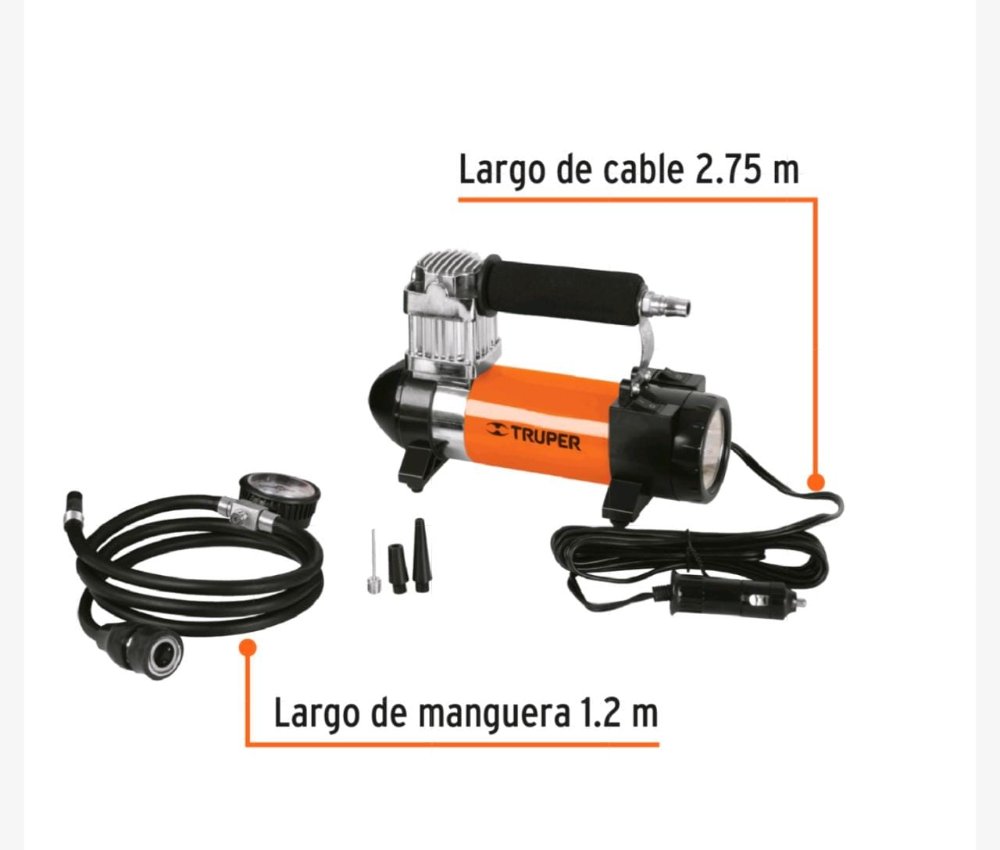 Compresor portátil para auto truper