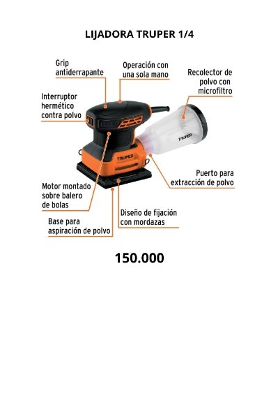 lijadora truper 1/4 profesional